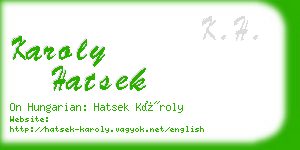 karoly hatsek business card